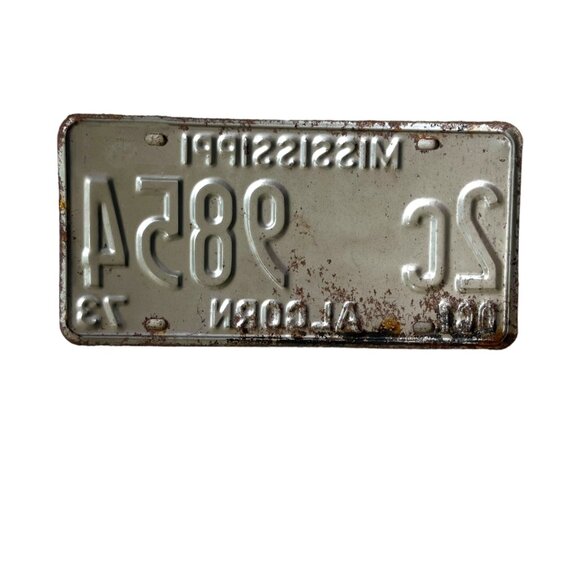 1973 Mississippi ALCORN COUNTY License Plate Vintage - Picture 2 of 2